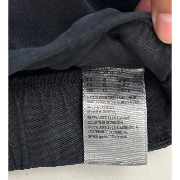 NWT American Eagle Dreamy Drape Stretch Cargo Pants Black Sz 10 Short Wide Leg - Picture 8 of 9